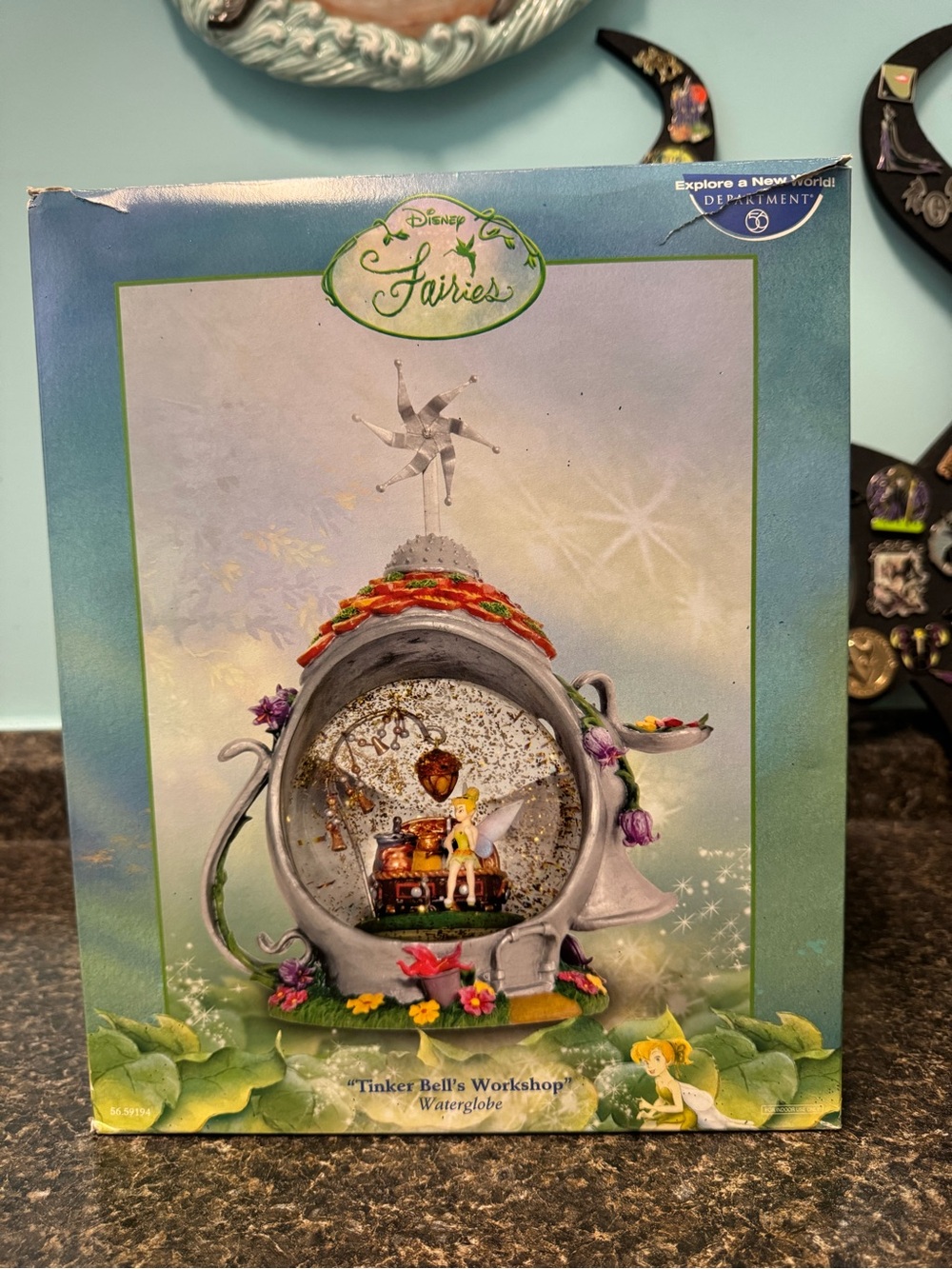 Tinker Bell's Workshop Waterglobe - Silver and Green